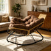 Oversized Papasan Rocking Chair Outdoor With Thick Cushion Home Essentials