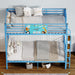 Bunk Bed, Convertible To 2 Separate Twin Size Beds With Full Length Guardrail & Ladder, No Box Spring Needed - Blue Home Essentials