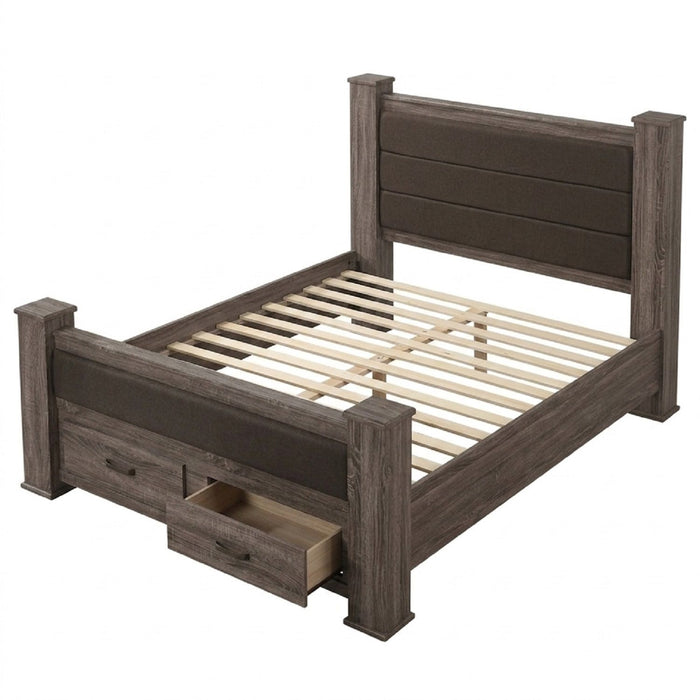 Upholstered Bed With Footboard Drawers Home Essentials