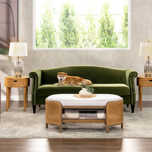 Elaine - Camel Back Small Space Sofa Jennifer Taylor Home