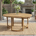 Outdoor Table With Umbrella Hole For Patio - Light Teak Hearth and Haven