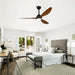Ceiling Fan With Lights Quiet DC Motor 3 Blade Ceiling Fans 6 Speed Levels, Reversible Ceiling Fan - Matte Black / Wood Daily Nest