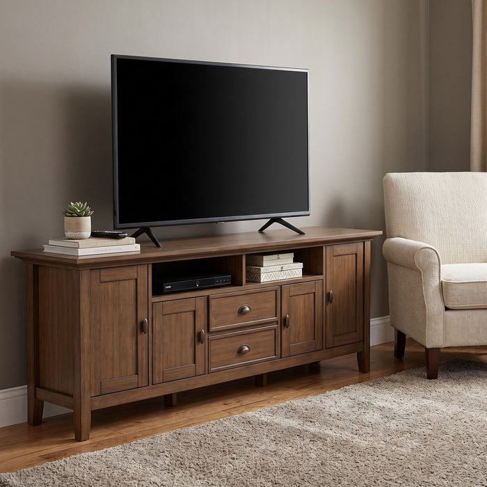 Redmond - TV Media Stand - Rustic Natural Aged Brown Simpli-Home