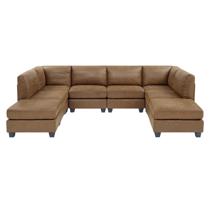 Modular Sectional, Customizable Layout, Removable Cushions - Brown Home Essentials