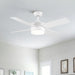 Ceiling Fan With Remote Control, Reversible DC Motor, 6 Speeds, 3 Dimmable LED, Quiet Timer For Indoor - White Daily Nest