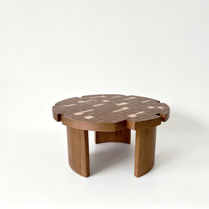 Round End Table For Living Room - Brown / Yellow Home Essentials