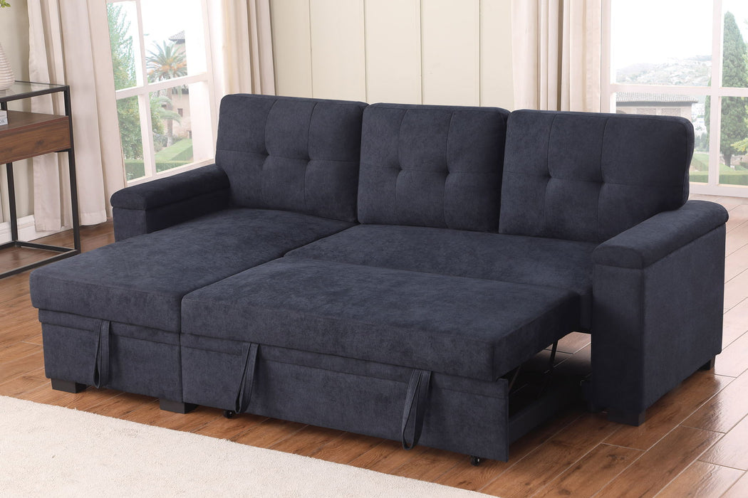 Lucca II - 84.5"W Reversible Sleeper Sectional Sofa with Storage Chaise