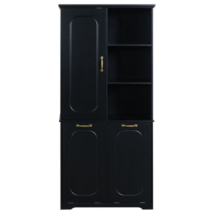 Freestanding Tall Storage Cabinet With 2 Tilt Out Hampers Noble House