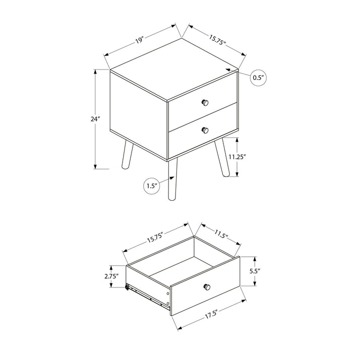 Accent Table & Storage Drawers - Black 8th Street