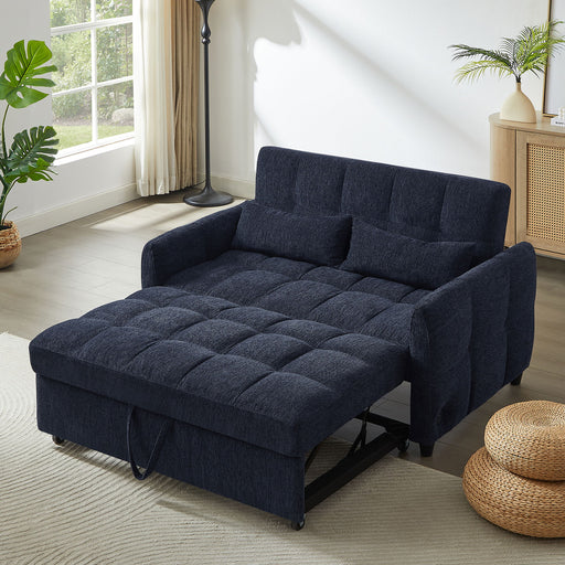 Loveseat Sofa Pull-Out Bed With Adjustable Backrest, 3 USB Ports And 2 Lumbar Pillows For Living Room Hearth and Haven
