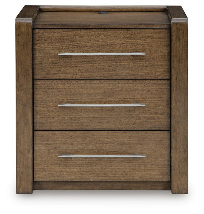 Marxmore - Three Drawer Night Stand - Brown Benchcraft®