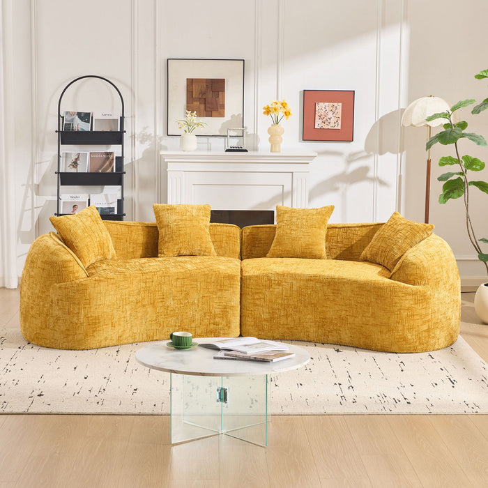 Curved Compressed Sofa, Nordic-Style Design For Living Room Home Essentials