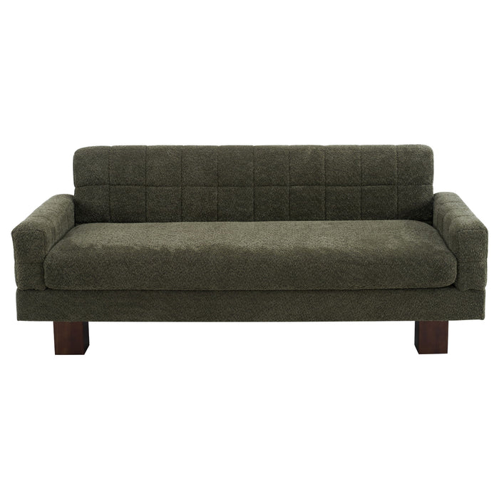 Modern Loveseat Sofa, 2 Seater With Square Arms For Living Room Noble House