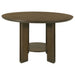 Crispin - Round Dining Table With Shelf - Brown Furniture Max