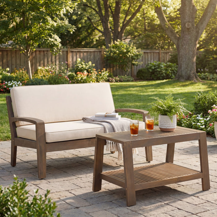 2 Piece Conversation Set, Loveseat & Coffee Table Noble House