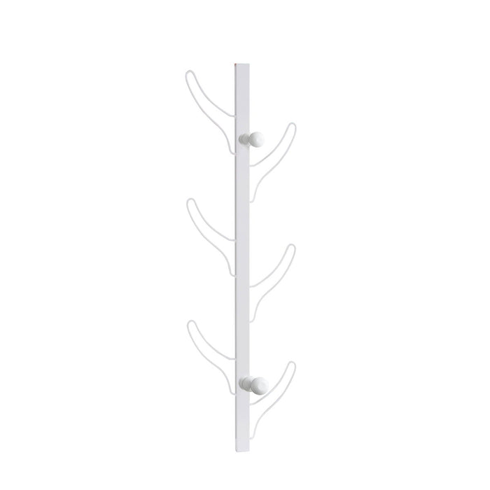 Vertical Eight Hook Coat Rack Wall Mount - Silver