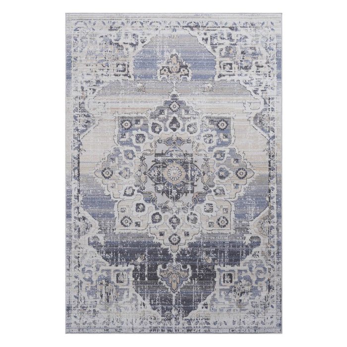 Payas - 2' x 3' Medallion Non-Shedding Living Room Bedroom Dining Home Office Stylish And Stain Resistant Area Rug - Cream / Blue