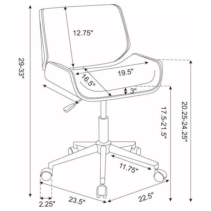 Ecru Swivel Office Chair Adjustable Height - Beige Furniture Max