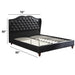Bed With Curved Wingback Headboard, Button Tufted Upholstered Home Essentials