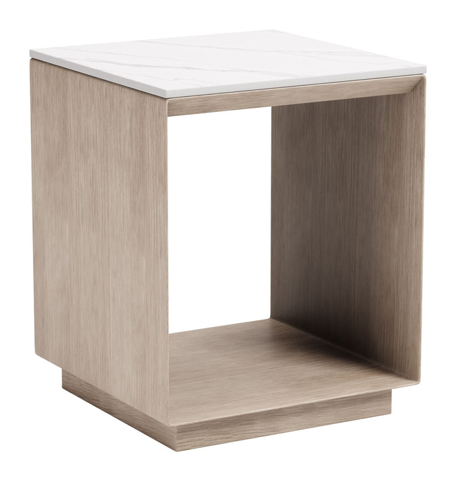 Tidecrest - Side Table - White / Light Brown Zuo Modern