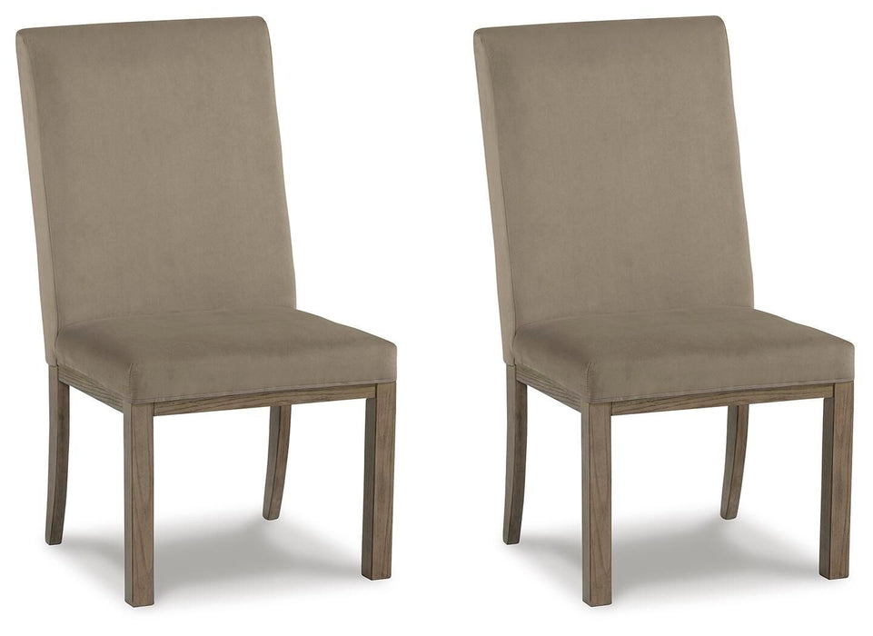 Chrestner - Dining UPH Side Chair (Set of 2) - Gray / Brown Signature Design by Ashley®