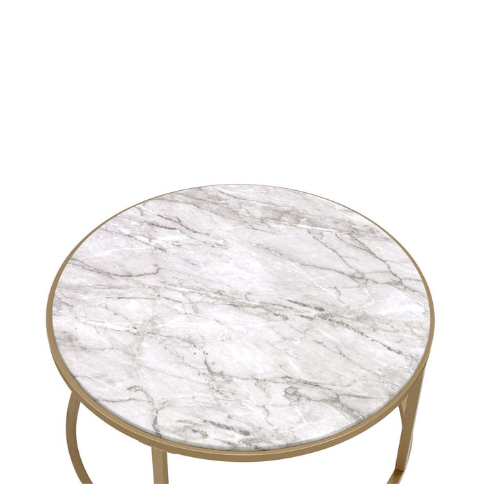 Shanish - Coffee Table - Faux Marble & Gold