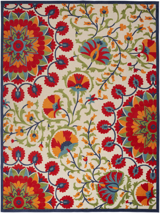 10' X 14' Floral Power Loom Area Rug - Red