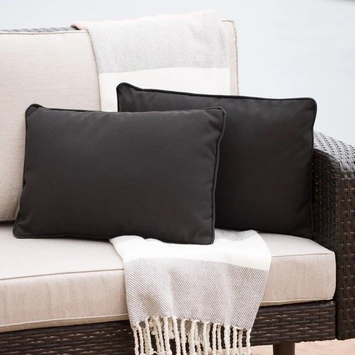 Coronado Rectangular Pillow Outdoor Pillows - Black