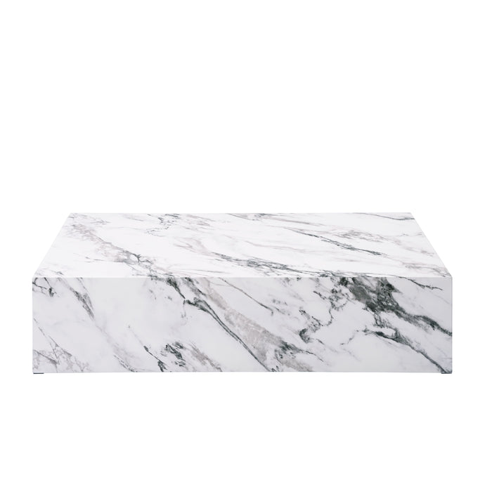 Fritzy - Engineered Stone Coffee Table - White Marble