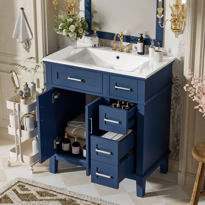 Modern Bathroom Vanity With Sink, Storage Cabinet, Soft Close Doors, Deep & Standard Drawers Hearth and Haven