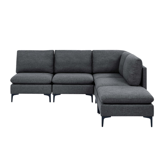 Upholstered Modular Sectional With Tall Legs, Medium Firm Seat Home Essentials