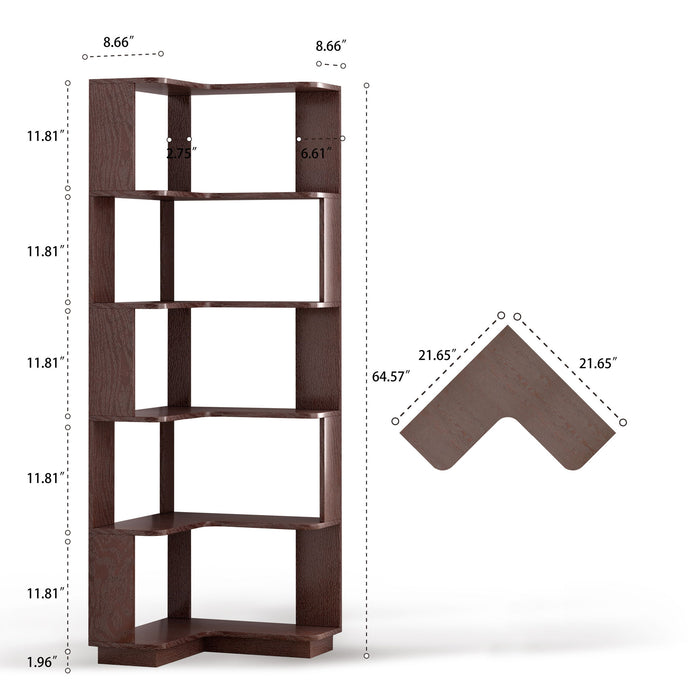 L-Shaped Corner Bookshelf Home Essentials