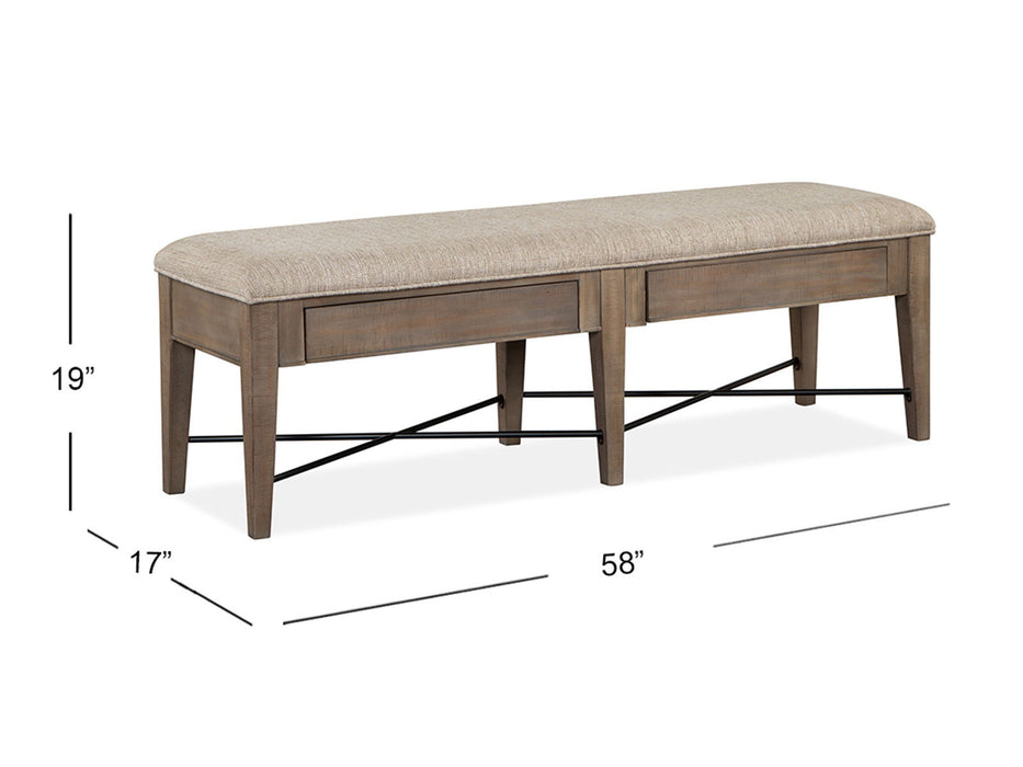 Paxton Place - Bench With Upholstered Seat - Dovetail Gray Magnussen Furniture