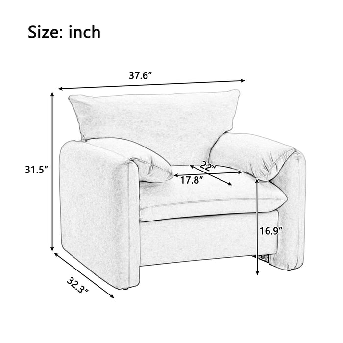 Oversized Accent Single Sofa Lounge Chair - Matcha Green Hearth and Haven