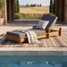 Chaise Lounge With 3 Fold Cushion Set, 3 Position Adjustable Backrest Noble House