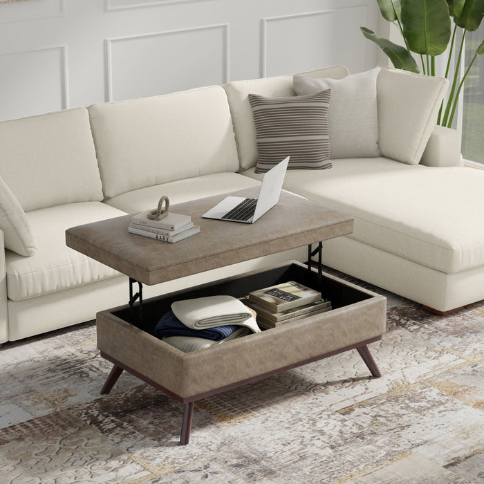 Owen - Multifunctional Square Coffee Table Storage Ottoman Simpli-Home