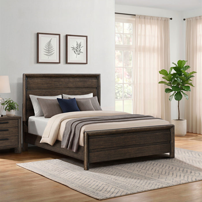 Panel Bed Frame With Unique Headboard And Included Slats Emerald Home
