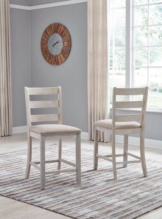 Skempton - Upholstered Barstool (Set of 2) - White Signature Design by Ashley®