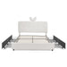 Upholstered Bed With Oversized Rabbit Ear Headboard, LED Lights & 4 Storage Drawers Home Essentials