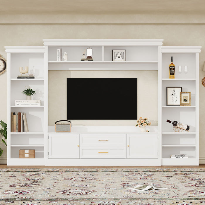 Elegant Entertainment Center Wall Unit With Bookshelves Hearth and Haven