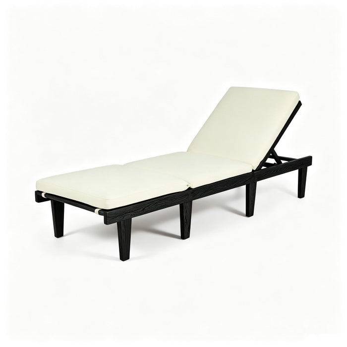Ariana - Chaise Lounge With Cushion For Outdoor - Black Noble House