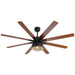 52" Ceiling Fan With 6 Speed Wind 8 Dual Colors Blades Remote Control Reversible DC Motor With Light - Black Daily Nest