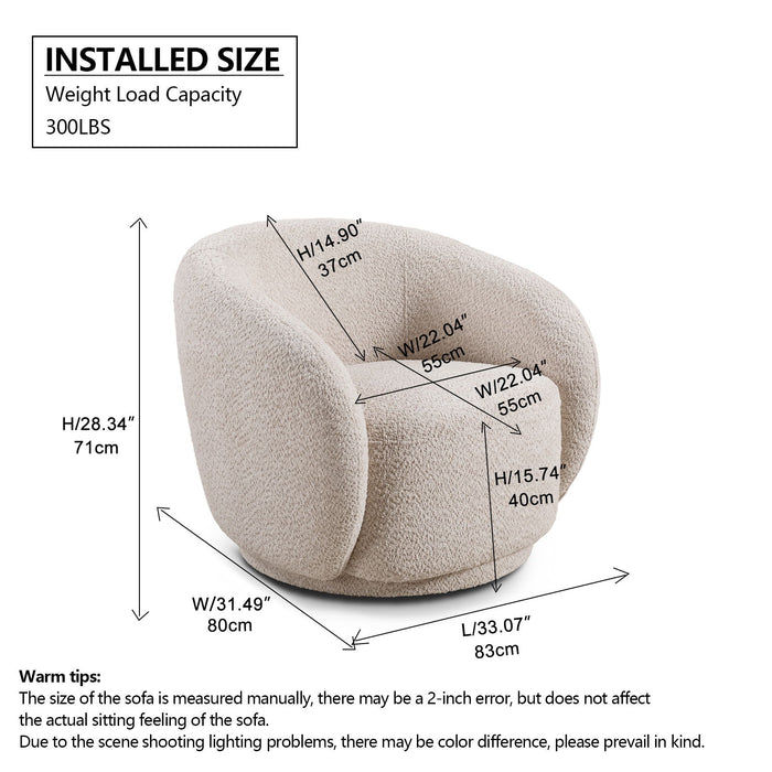 Swivel Accent Upholstered Barrel Chair Home Essentials