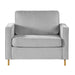 Accent Chair Upholstered Single Sofa With Square Arms, Sewn Pillow Back For Living Room Noble House