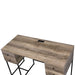 Desirre - Writing Desk With USB - Rustic Oak & Black ACME