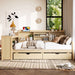 Corner Daybed With Storage Drawers, Desk, Charging Port & Bookcase Home Essentials