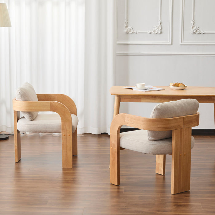 2 Pack Dining Chairs With Pillow Back Noble House