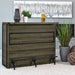 Garrison - 5 Shelf Home Bar Wine Cabinet With Stemware Racks And 12 Bottle Wine Storage - Oak Furniture Max