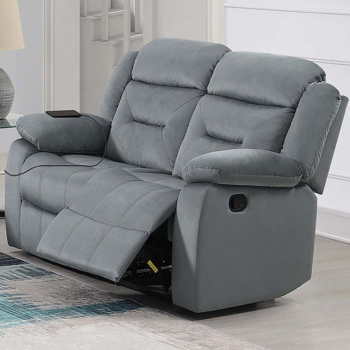 Modern Loveseat With Pillow Arms, Plush Backrest, Horizontal Tufting, USB Port Home Essentials