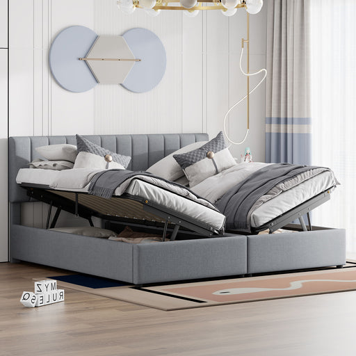 Upholstered Platform Bed With A Hydraulic Storage System Halcyon Home